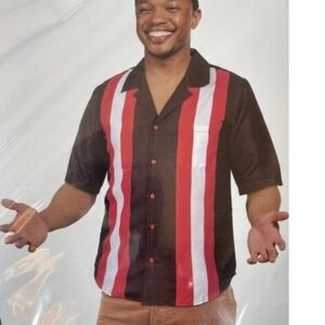 Men's Black and Red Wearable Costume Bowler Shirt.